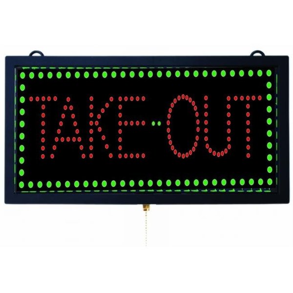 Aarco Aarco Products  Inc. TAK12M High Visibility LED TAKE-OUT Sign 9 .75 in.Hx18 .75 in.W TAK12M